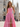 Ruched Bust Pleated Bodice A-Line Lace Up Long Prom Dress With Slit - Pink