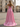 Ruched Bust Pleated Bodice A-Line Lace Up Long Prom Dress With Slit - Pink