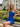 Stapless Big Bow Back Satin Mini A-Line Prom Dress in Royal Blue