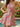 Floral Bodice Strapless Backless Lace Up Mini A-Line Summer Dress in Pink Floral