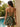 Floral Bodice Strapless Backless Lace Up Mini A-Line Summer Dress in Emerald Green Floral