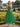Ankel Boned Bodice Pleats Prom Bridal Gown With Pocket - Emerald Green