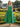 Ankel Boned Bodice Pleats Prom Bridal Gown With Pocket - Emerald Green