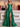 Strapless Bodice Split Prom Dress With Pocket - Emerald Green