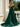 Off Shoulder Sequin Pleated Satin A-Line Prom Dress Long With Split - Emerald Green