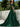 Off Shoulder Sequin Pleated Satin A-Line Prom Dress Long With Split - Emerald Green