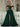 Off Shoulder Sequin Pleated Satin A-Line Prom Dress Long With Split - Emerald Green