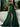 Off Shoulder Sequin Pleated Satin A-Line Prom Dress Long With Split - Emerald Green