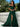 Off Shoulder Sequin Pleated Satin A-Line Prom Dress Long With Split - Emerald Green