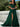 Off Shoulder Sequin Pleated Satin A-Line Prom Dress Long With Split - Emerald Green