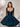 Bow Shoulder Bodice Mini Ball Gown Prom Dress - Peacock Blue