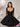 Bow Shoulder Bodice Mini Ball Gown Prom Dress - Black