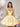 Bow Shoulder Bodice Mini Ball Gown Prom Dress - Yellow