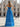 Sweetheart Hot Fix Crystal Ruched Bust Bodice A-Line Long Prom Dress With Pockets - Blue
