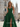 Halter Corset Pleated Backless A-Line Long Prom Dress With Pockets - Emerald Green