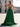 Halter Corset Pleated Backless A-Line Long Prom Dress With Pockets - Emerald Green