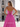 Halter Corset Pleated Backless A-Line Long Prom Dress With Pockets - Hot Pink