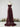 Sparkly Beading Illusion Spaghetti Shoulder Straps Mermaid Long Prom Dress - Burgundy