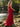 Sparkly Beading Illusion Spaghetti Shoulder Straps Mermaid Long Prom Dress in Red