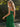 Sparkly Beading Illusion Spaghetti Shoulder Straps Mermaid Long Prom Dress in Emerald Green