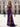 Sparkly Beading Illusion Spaghetti Shoulder Straps Mermaid Long Prom Dress - Purple