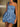 Hand Made Flower Satin Mini Ball Gown Prom Dress - Dusty Blue