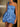 Hand Made Flower Satin Mini Ball Gown Prom Dress - Blue