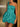 Hand Made Flower Satin Mini Ball Gown Prom Dress - Turquoise