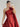 One Shoulder Ruched 3D Flower Bodice Ball Gown Prom Dress With Drop Train - Red
