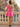 One Shoulder Sculpted Ball Gown Pleated Short Summer Dress in Hot Pink