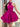 Hand Made Flower Halter Mini Ball Gown Prom Dress - Hot Pink