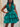 Ruffle Halter Deep V-Neck Satin Mini Prom Dress - Turquoise