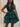 Ruffle Halter Deep V-Neck Satin Mini Prom Dress - Teal