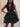 Ruffle Halter Deep V-Neck Satin Mini Prom Dress - Black