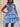 Ruffle Halter Deep V-Neck Satin Mini Prom Dress - Blue