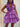Ruffle Halter Deep V-Neck Satin Mini Prom Dress - Lavender