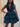 Ruffle Halter Deep V-Neck Satin Mini Prom Dress - Peacock Blue