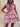 Ruffle Halter Deep V-Neck Satin Mini Prom Dress - Pink