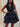 Ruffle Halter Deep V-Neck Satin Mini Prom Dress - Navy Blue