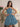 Puffy Boned Halter Bows Mini Ball Gown Prom Dress - Dusty Blue