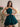 Puffy Boned Halter Bows Mini Ball Gown Prom Dress - Peacock Blue