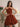 Puffy Boned Halter Bows Mini Ball Gown Prom Dress - Burnt Orange