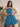 Puffy Boned Halter Bows Mini Ball Gown Prom Dress - Blue