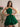 Puffy Boned Halter Bows Mini Ball Gown Prom Dress - Emerald Green