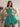 Puffy Boned Halter Bows Mini Ball Gown Prom Dress - Turquoise