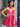 Hand Made Floral Halter Mini Ball Gown Prom Dress-Hot Pink