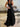 Cut Waist Halter Crystal Ruffle Ball Gown Prom Dress - Black