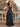 Sexy Halter Bodice Polka Dot Long Ruffle Prom Ball Gown Dress in Black