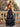 Sexy Halter Bodice Polka Dot Long Ruffle Prom Ball Gown Dress in Black
