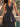 Sexy Halter Bodice Polka Dot Long Ruffle Prom Ball Gown Dress in Black